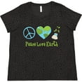 thumbnail image 3 of Inktastic Peace Love Earth Women's Plus Size T-Shirt, 3 of 5