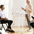 thumbnail image 4 of Costway 1 PCS Mobile Lectern Podium with Tilting Top Storage Tray Lockable Casters White, 4 of 10