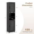 thumbnail image 4 of Giantex Tall Bathroom Storage Cabinet, Freestanding Storage Organizer w/Adjustable Shelf for Small Spaces, Black, 4 of 8