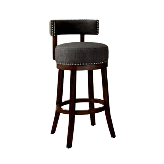 Lynsey Contemporary 29"Barstool With linen Cushion, Gray Finish, Set of 2