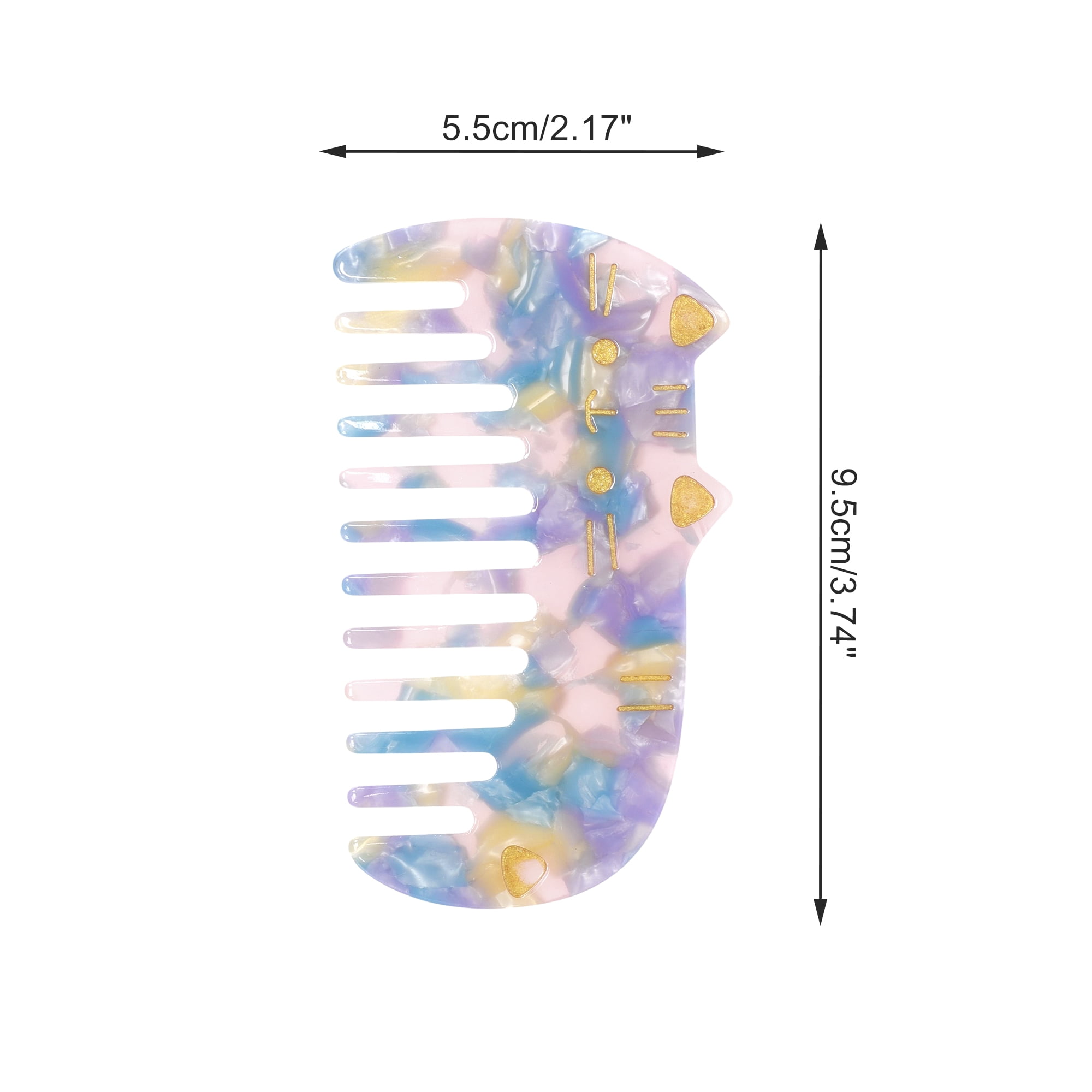 Unique Bargains 1 Pc Women Durable Cute Cat Comb Designed for All Hair Types Blue Cloud