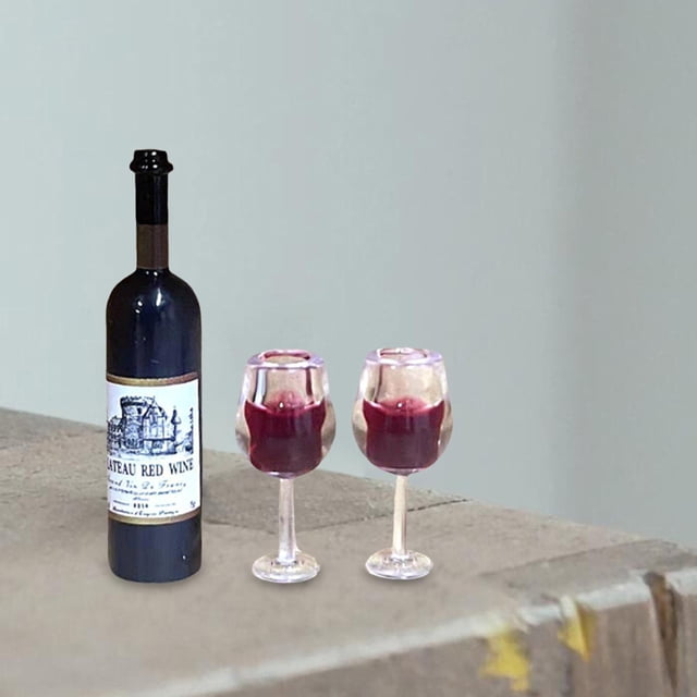 Botellas de vino en miniatura Hugo Accesorio de bebida para casa de muñecas