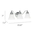 thumbnail image 3 of 19.25" Classic 3 Light Winding Metal And Frosted Marble White Bell Shape Glass Shades Decorative Wall Mounted Vanity, 3 of 7