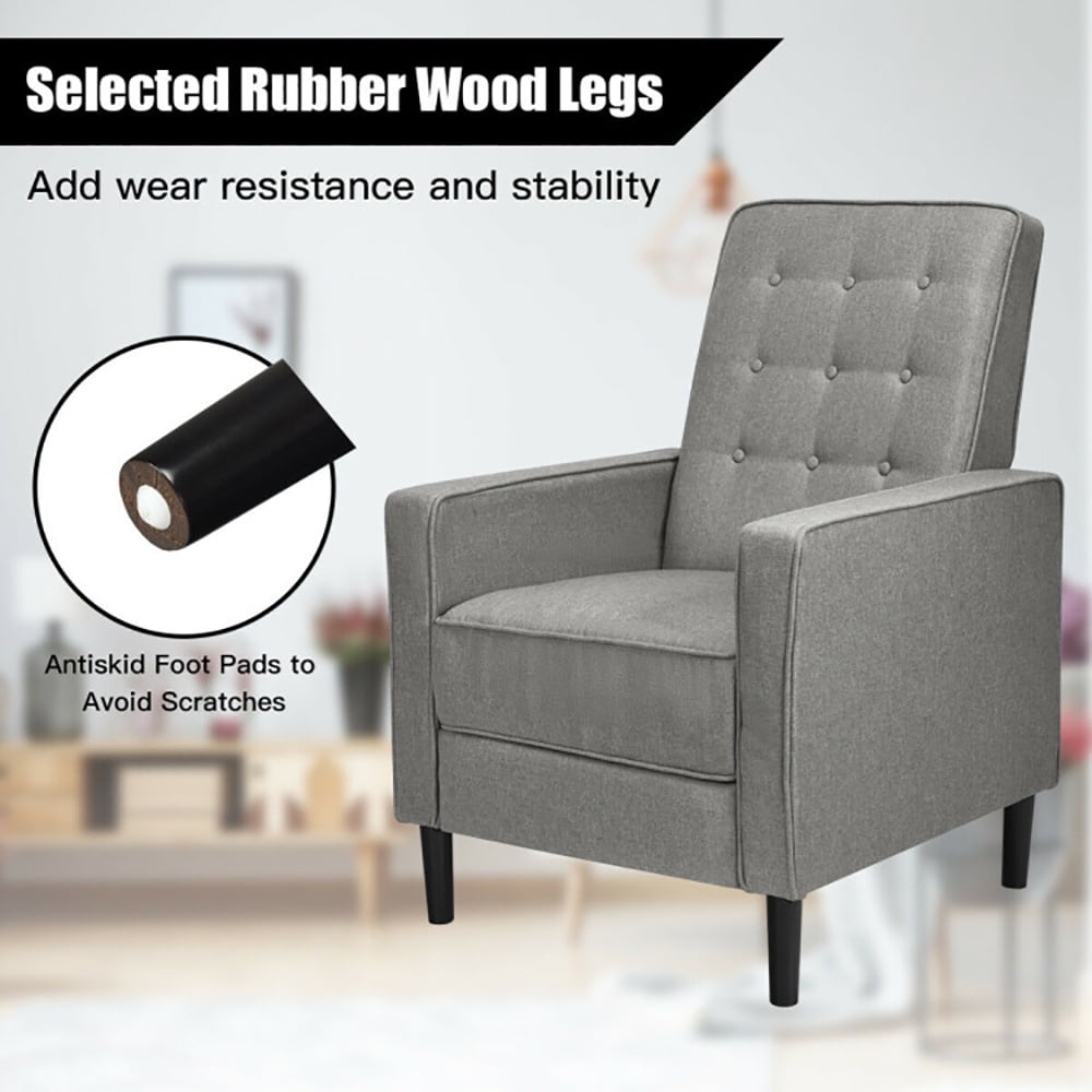 Finihen Accent Chair, Push Back Recliner Arm Chair, Mid-Century Push Back Recliner Chair, for Living Room, Office, Gray Finihen Accent Chair, Push Back Recliner Arm Chair, Mid-Century Push Back Recliner Chair, for Living Room, Office, Gray