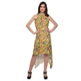 thumbnail image 1 of Moomaya Robe Imprimée Sans Manches à Ourlet Asymétrique pour Femmes, Grande Taille, Kurta, 1 of 5