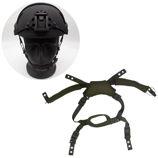 Correa de barbilla para casco perfecl transpirable colgante ajustable con cordón de Tornillos para al aire libre verde 01