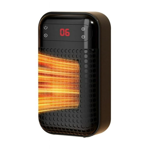 Electric Wall Space Heater Portable Warmer for Indoor 500W Winter Home with LED Display US Plug Black