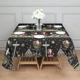 thumbnail image 3 of Black Christmas Santa Pattern Square Tablecloth,Waterproof Square Table Cover,Wipeable Spillproof Washable Table Cover for Home Kitchen Party Decor 42"X42"(107x107cm), 3 of 6