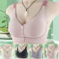 thumbnail image 4 of NIEWTR Bralettes for Women With Support Plus Size Front Closure Full Coverage No Underwire Comfort Wireless Push up Bras with Back Support Lace Sleeping Everyday Bras(Beige,M), 4 of 9