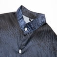 thumbnail image 3 of Blusa y camisa de manga larga con cuello alto para hombre, blusa de poliéster con estampado de botones y degradado, a la moda, para hombre, 3 of 7