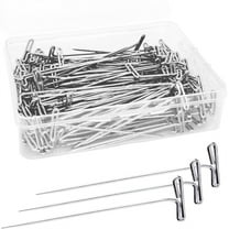 NOGIS 100Pcs T Pins, 2 inch Sewing Pins, Stainless Steel Wig Pins for Wigs, T-pins for Foam Head, Long Straight Pins for Sewing, Craft, Quilting and Blocking Knitting, Office, Decoration