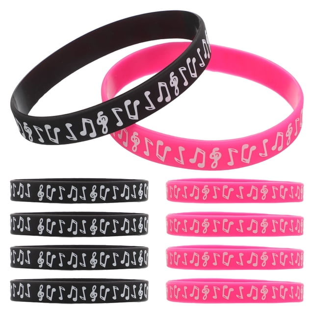 unbranded 12Ud Wristlets Silicona Suave Musical Colores Surtidos Para Eventos