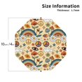 thumbnail image 2 of Honeii Mushrooms And Rainbows Peace print Leather Coaster Set of 4, ideal for safeguarding your furniture from drinks spills and effortless cleanup-Octagon, 2 of 6
