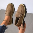 thumbnail image 4 of Willtoo Orthopedic Dress Shoes for Women Platform Round Toe Slip On Comfortable Loafers Non Slip Lug Sole Office Casual Walking Shoes Chunky Heel Fashion Low Top Shoes, 4 of 6
