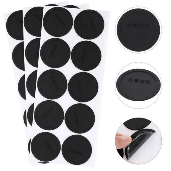 HIAKDOFT 10Pcs Round Black Silicone Anti- Pads for Kitchen and Bar