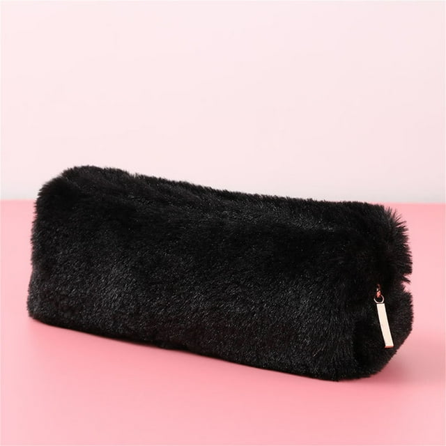 Puntoco Bolsa Bolsa Capacidad Estuche para Lápices Cremallera Papelería para Estudiantes Fleecy Hairball Oficina Grande y Papelería Caja de Lápices Escolar, Estuche para Lápices