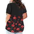 thumbnail image 3 of Fiudx Camisas para Mujer Camiseta Holgada de Manga Corta con Cuello Redondo y Estampado Informal Grande para Mujer, 3 of 5