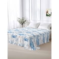 thumbnail image 5 of Blue Crab Coastal King Size Flat Sheet, Wrinkleproof & Fadeproof Cooling Flat Bed Sheet Only, Summer Beach Nautical Coral Starfish Breathable Soft Bedding Top Sheets 105 x 98 Inches, 5 of 8