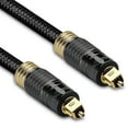 thumbnail image 1 of fospower (10 feet) 24k gold plated toslink digital optical audio cable (s/pdif) - metal connectors & braided nylon jacket, 1 of 7