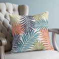 thumbnail image 4 of Pillow Covers 26x26 Set of 2, Orange Green Blue Palm Leaves Throw Pillow Covers Decorative Couch Cushion Cover, Summer Botanical Tropical Leaf Microfiber Soft Pillowcases for Bedroom Living Room Sofa, 4 of 9