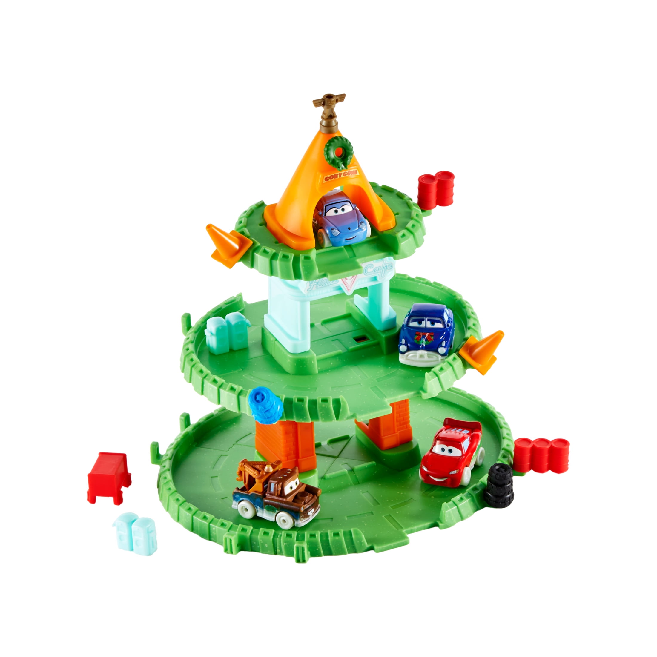 Disney Pixar Cars Minis Advent Calendar with 4 Mini Cars, Track & Accessories