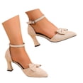 thumbnail image 3 of Jane Wardrobe Women’S Patent PU Mary Jane Pumps, Square Toe Ankle Strap Block Heel Dress Shoes, Comfortable Low Chunky Heel Casual Party Heels, 1 Pair, Sizes 35 Through 42, 3 of 7