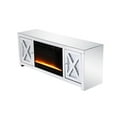 thumbnail image 6 of 59 in.crystal mirrored TV stand with crystal insert fireplace, 6 of 10