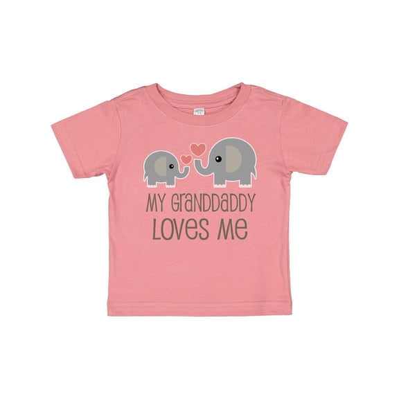 Inktastic Grandaddy Loves Me Elephant Boys or Girls Baby T-Shirt