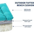 thumbnail image 3 of Outdoor Bench Cushion, 48x18x5 Inch, Waterproof Bench Cushion for Outdoor/Indoor Furniture, Tufted Patio Bench Seat Cushion, Fade Resistant Outdoor Cushions for Porch Swing Couch, Teal Blue, 3 of 14