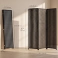 thumbnail image 3 of HOMCOM 3 Panel Room Divider with Handwoven Bamboo, Folding Privacy Screen, 3 of 10