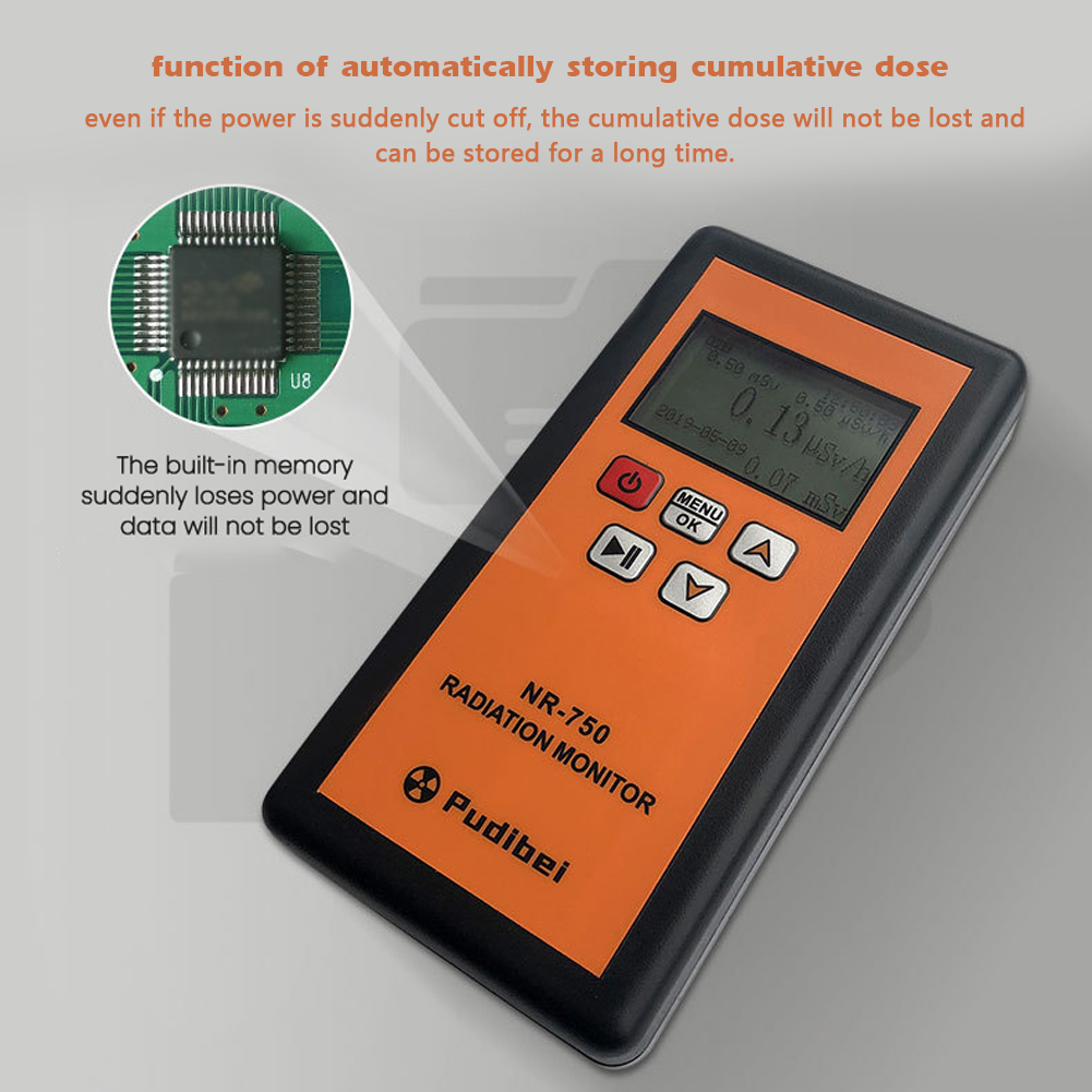 Walmeck NR-950 Handheld Portable Nuclear Radiation Detector LCD Display  Household Radioactive Tester Geiger Counter β Y X-ray Detection Sound  Vibrations Triple Alarm Practical Nuclear Radiation Det