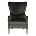 thumbnail image 2 of Elle Decor Fabric Upholstered Wingback Accent Chair French Two-Toned Dark Gray, 2 of 5