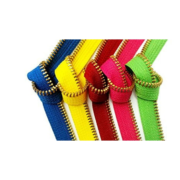 Zipperstop's Classic Brass Zipper Accents Five 35 Inch Crafter's