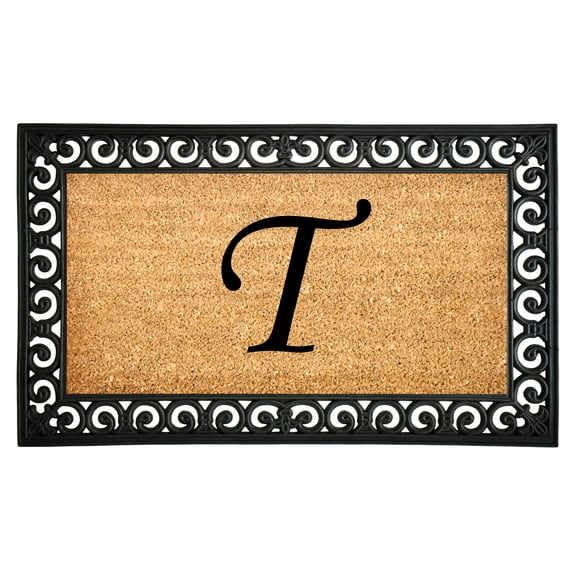 Gabriel Monogram Doormat, 18" x 30" (Letter T)