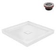 thumbnail image 4 of Streamline DT-2239-118 34 in. x 34 in. Corner PP Shower Base in Glossy White With Center Drain, Drain Included, 4 of 19