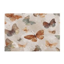 Rectangle Bath Rugs Plush Bathroom Carpet Mat Non Slip Bathroom Mats Earthy Tones Butterflies
