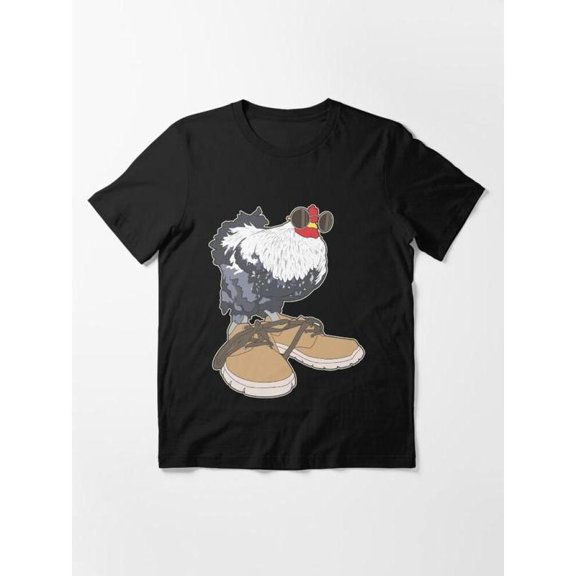 Rooster Graphic Tee T Shirt Top Chicken Drip Design Casual Short Sleeve Crew Neck Black S-5XL