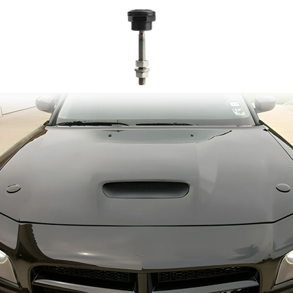 CxhicLuv Car Hood Lock Auto Engine Cover Latch Stainless Steel Button Release Universal Racing Accessories Tools Secure Locking Anti-Theft Car Modifiers Enthusiasts, Black