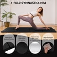 thumbnail image 4 of Signature Fitness 4ft x 10ft x 3in Folding Gymnastics Mat, 4-Panel Extra Thick Exercise Mat with Handles, PVC Leather + EPE Foam, Multiple Colors, 4 of 5