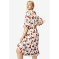 thumbnail image 2 of ellos Women's Plus Size Ruffled Empire Dress - 34/36, Rose Multi Floral, 2 of 4