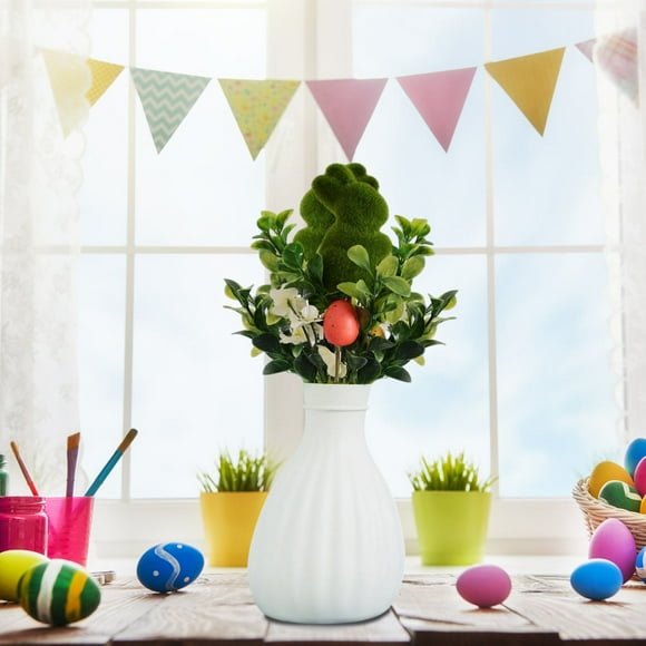 WIZUTIZ Easter DIY Decorations Simulated Leaf Cuttings With Colored Eggs Soft Decoration Branch Realistic Natural Festival Home Use Suitable For Spring Wedding Party First Home Must Haves Reusable