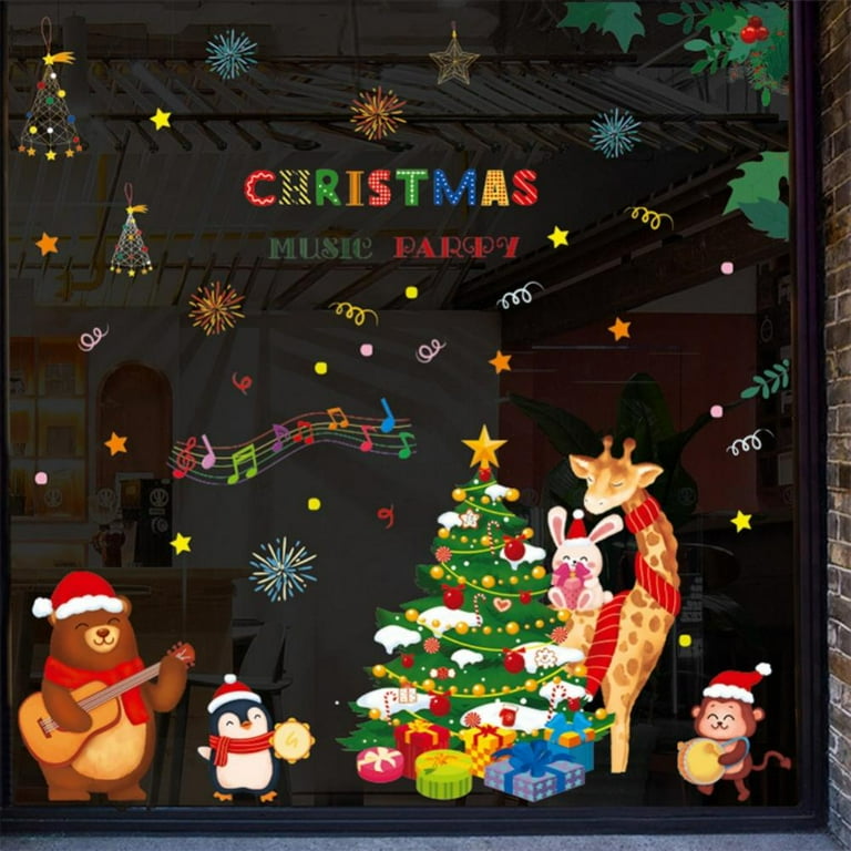 Christmas Windows Static Stickers For Glass Xmas Decals - Temu