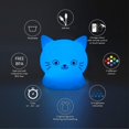 thumbnail image 4 of Luz de noche para gatitos para niños: luz de noche de silicona para bebés, lámpara de noche LED para dormitorio, adecuada para bebés, niños, niñas, adultos mayores, dormitorios y exteriores., 4 of 5
