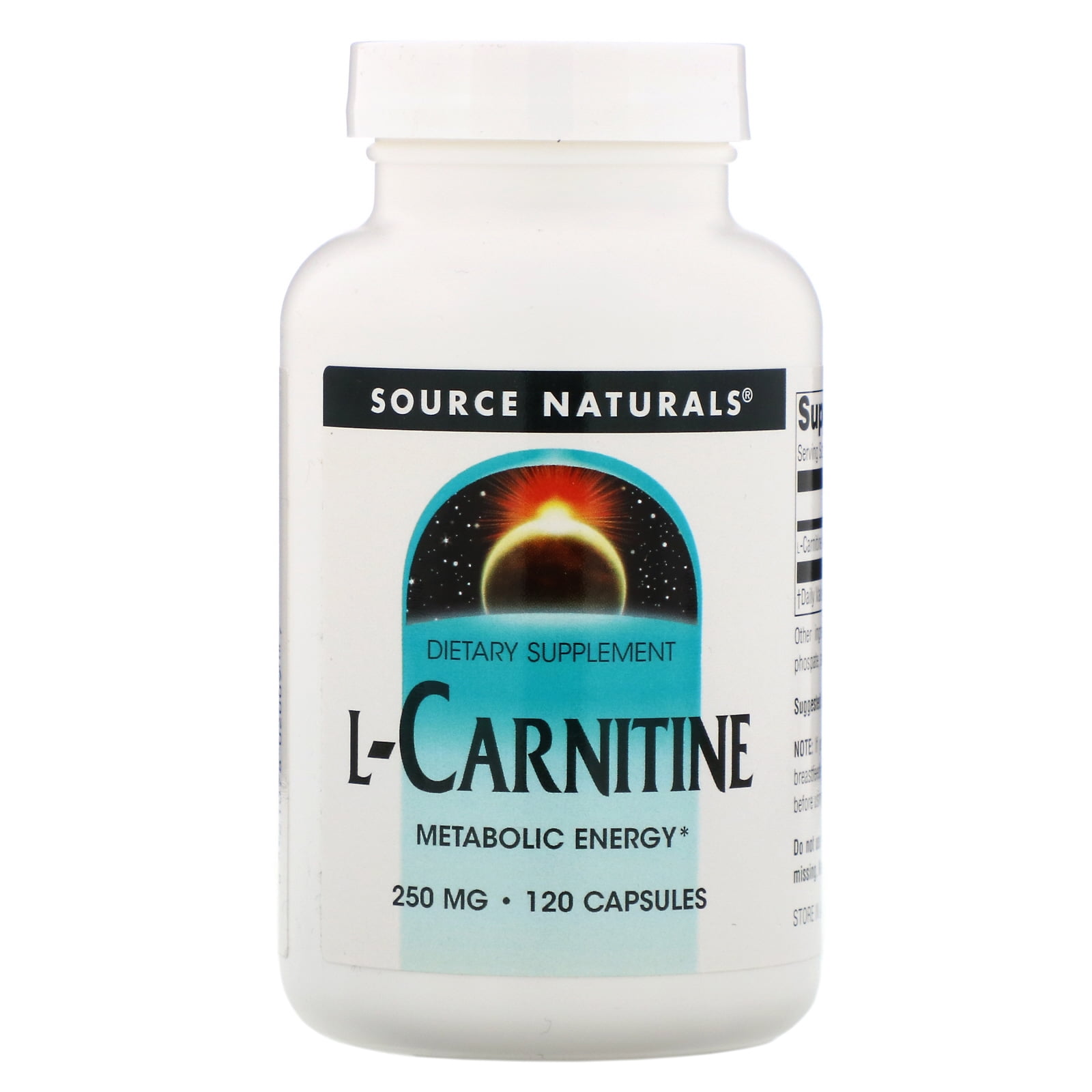 Source Naturals LCarnitine, 250 mg, 120 Capsules