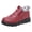 Red, variant on Womens Winter Warm Ankle Boots Thick Sole Slip On Furry Lined Snow Booties Waterproof Non Slip Platform Boots Red Size 6.5