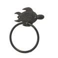 thumbnail image 3 of Hampton Nautical Dark Blue Whitewashed Cast Iron Towel Holder 7"-Sea Turtle Beach Decor, 3 of 7