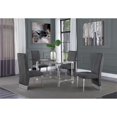 thumbnail image 2 of 5pc. 68" x 40" Glass Dinette Set with 4 Chairs and Silver Stainless Steel, 2 of 4