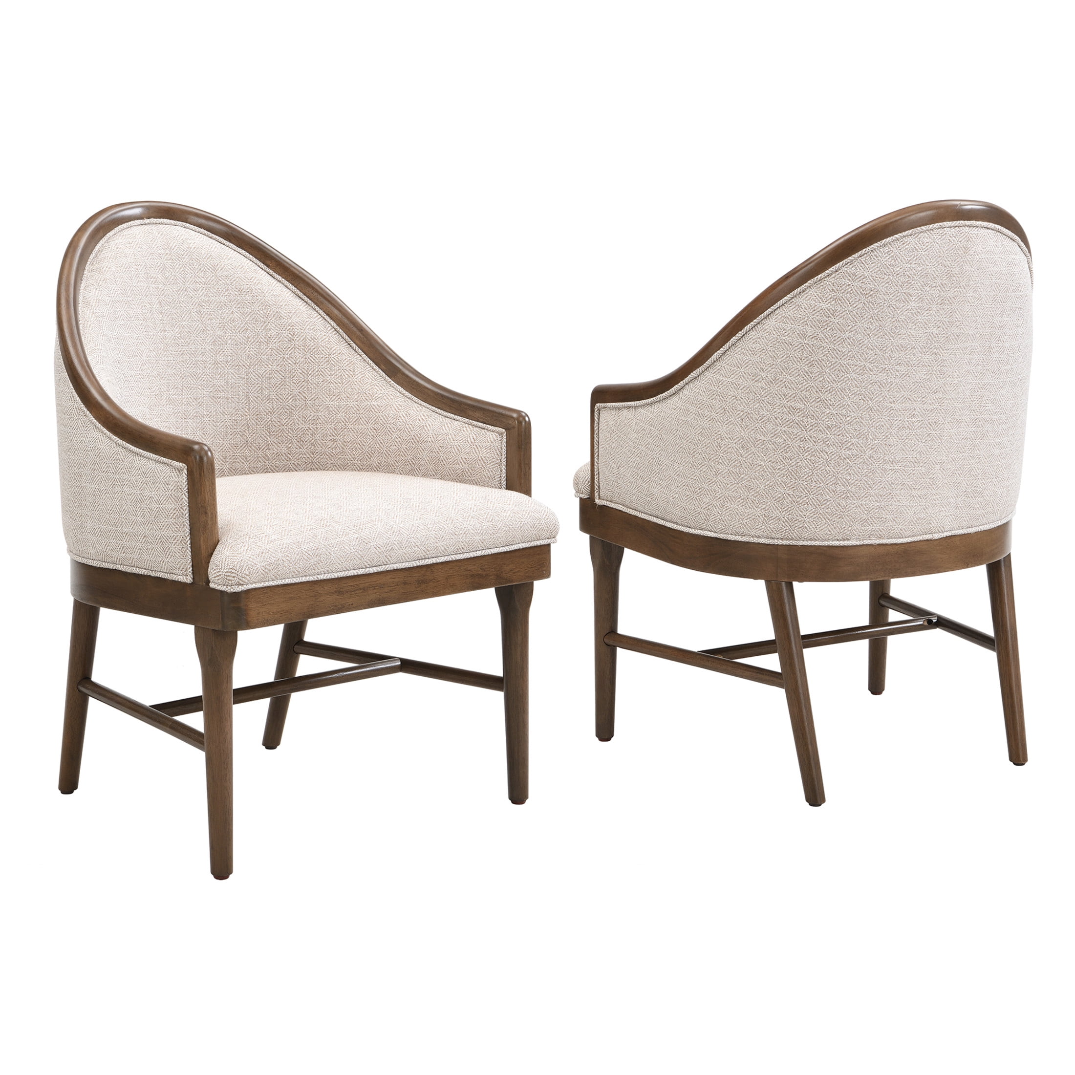 Christopher Knight Home Upholstered Dining Chairs, Solid Wood Frame, Beige+Brown, Set of 2