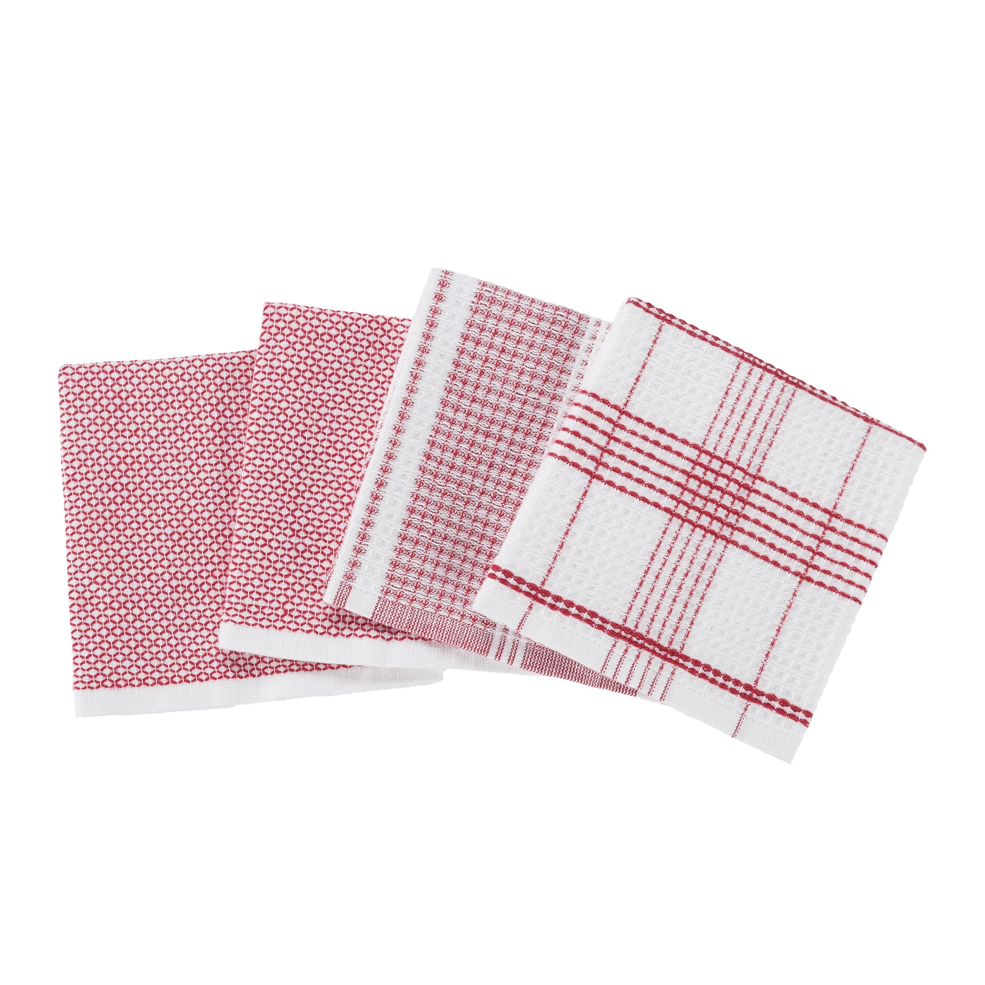 Better Homes & Gardens 4-Piece Oversized Dish Cloth Set, Red Mark