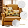 thumbnail image 6 of 2 Pack Outdoor Waterproof Throw Pillow Covers,Summer Blossom Sunflower Bee Decorative Square Patio Pillowcases for Chair Couch Sofa 16x16in, 6 of 9